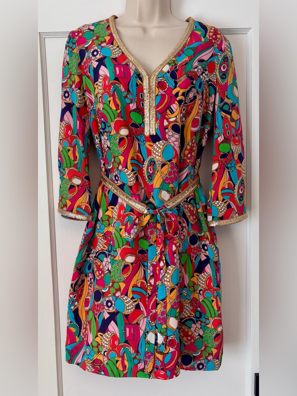 Lilly Pulitzer Shannen Silk Dress — “Bling My Chimes” — Size 6